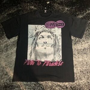 Hellstar Jesus Portrait Washed Black Graphic T-Shirt Men’s Size Large